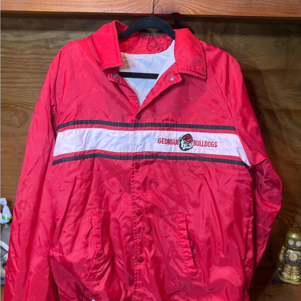70s Vintage Georgia Bulldogs Red Windbreaker Jacket